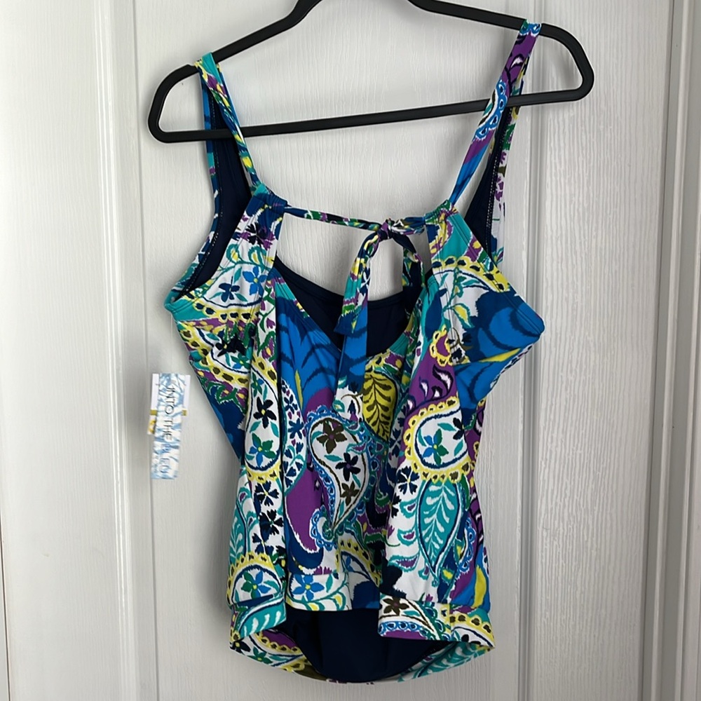 NWT! Into the Bleu tankini top. Tie back detail. 12 - Picture 7 of 10